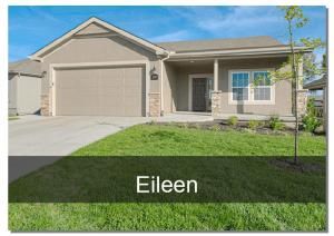 Single-story beige house with a two-car garage, green lawn, and the name “Eileen” overlaid
