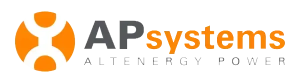 APsystems logo with orange icon and gray text, “ALTERNERGY POWER” beneath it