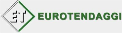 Logo per Eurotendaggi, testo in verde con un diamante e una lettera 