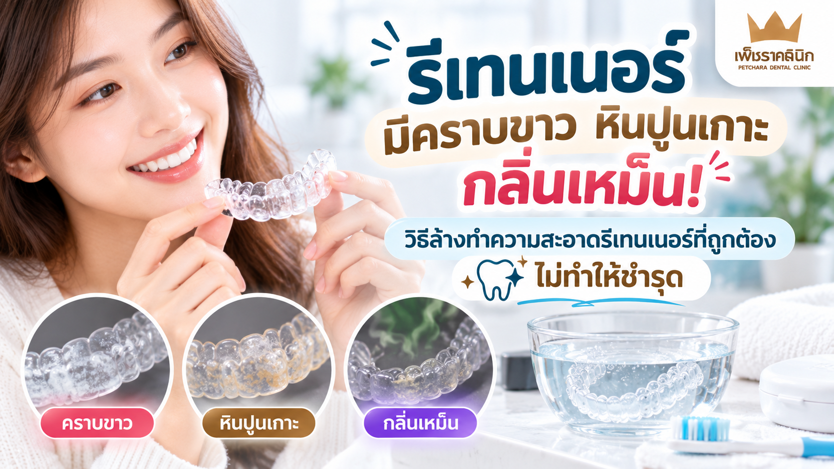 รีเทนเนอร์มีคราบขาว