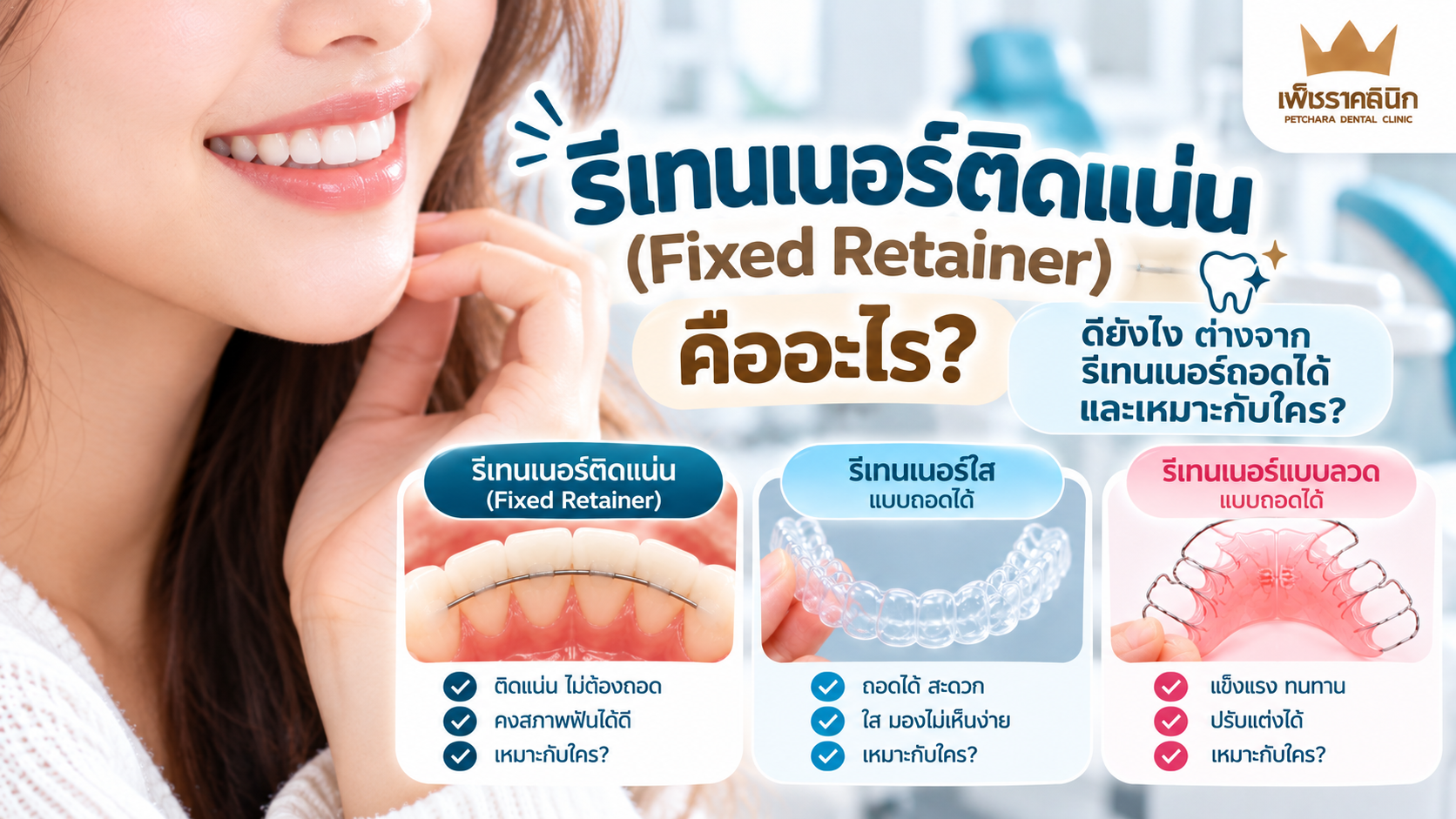 รีเทนเนอร์ติดแน่น