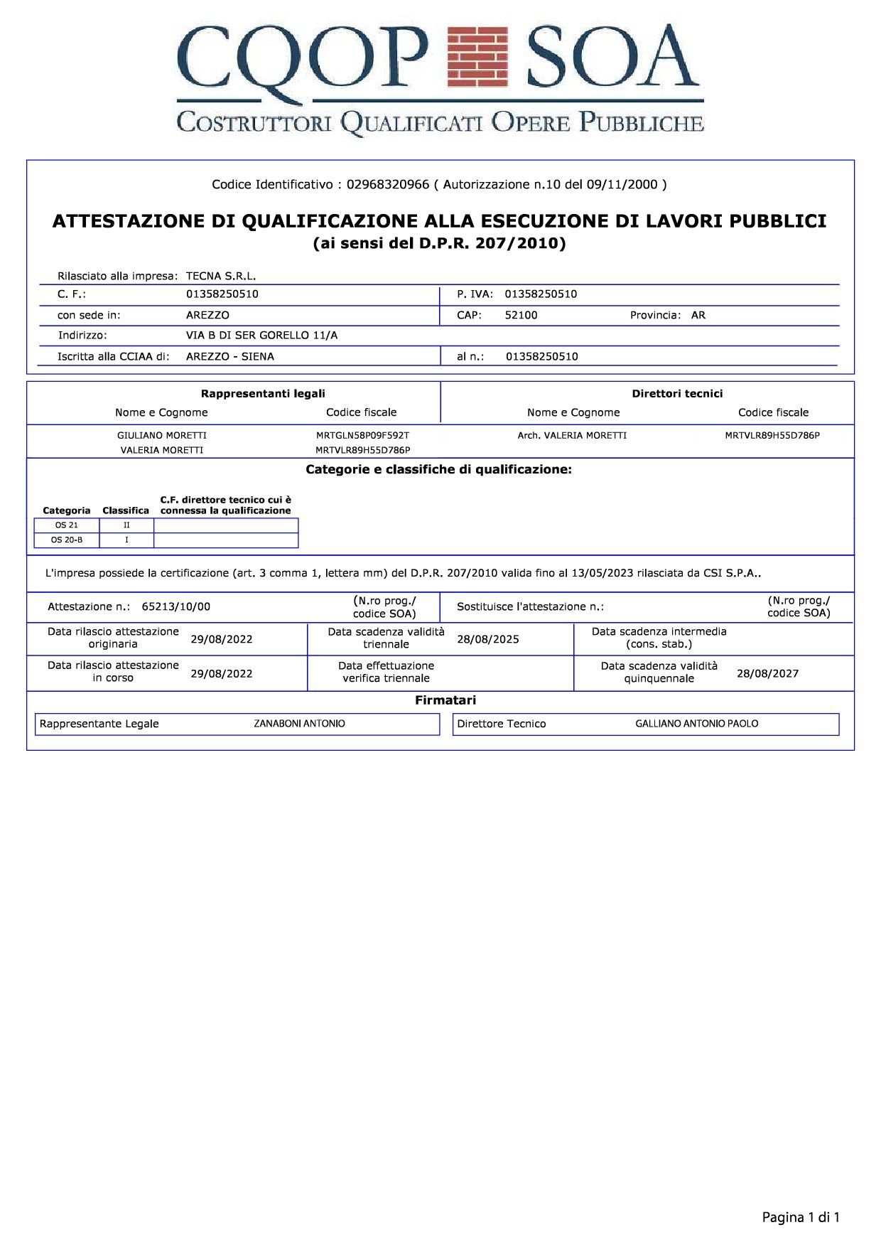 certificazione CQOP SOA completa
