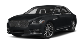 A black Lincoln Continental sedan against a white background.
