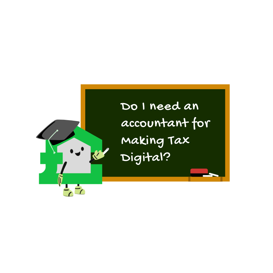 A green pound sign character wearing a mortarboard points to a blackboard reading,