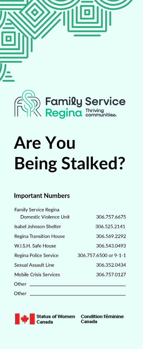 Informational flyer for Family Service Regina titled