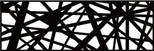 Une image en noir et blanc d'un motif géométrique sur fond blanc.