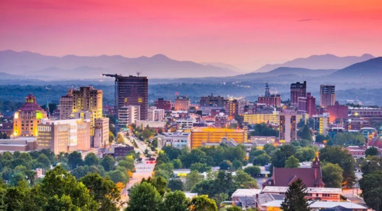 Aerial shot of Greeneville, TN