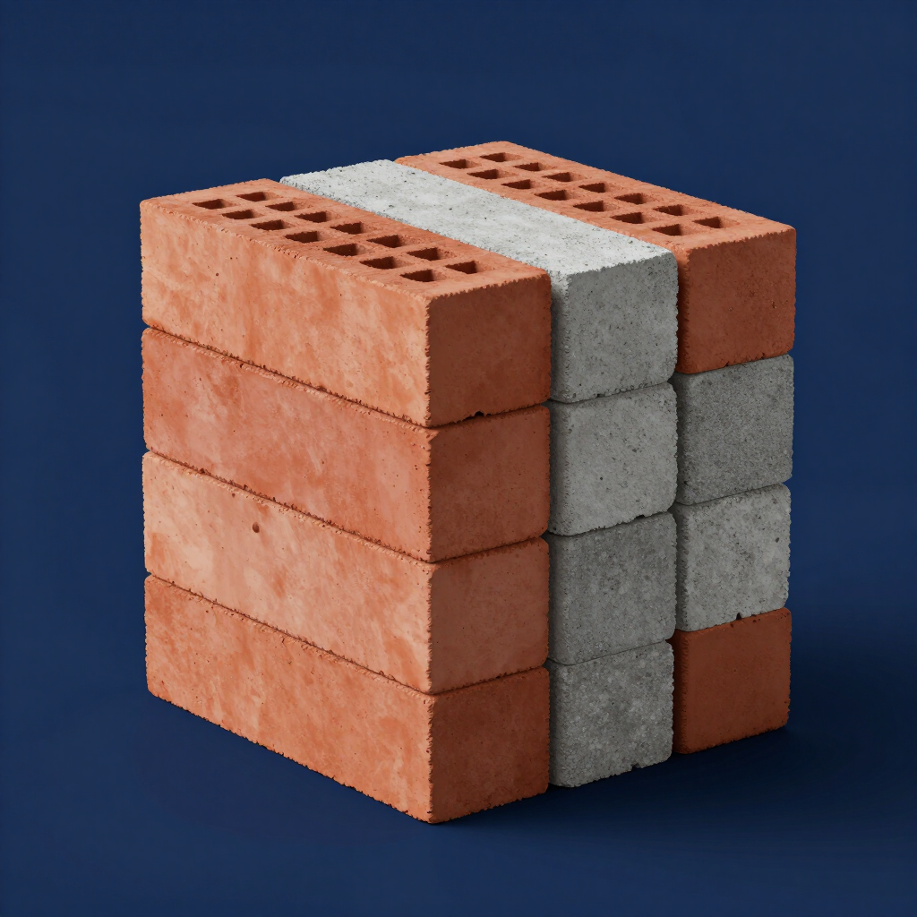 Bloques y ladrillos de obra.