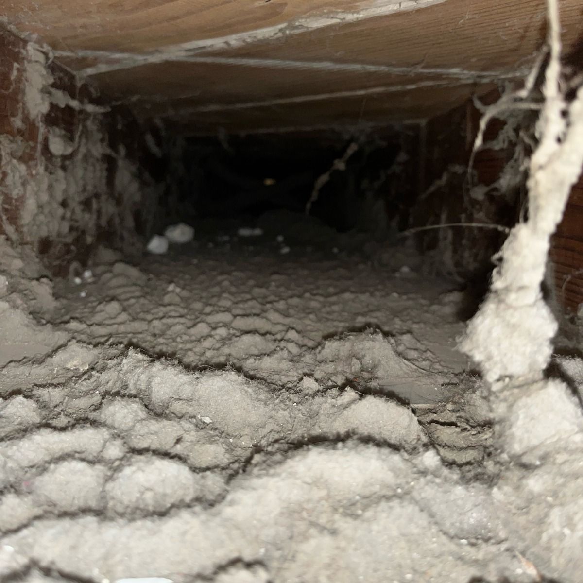 dirty residential wood air duct