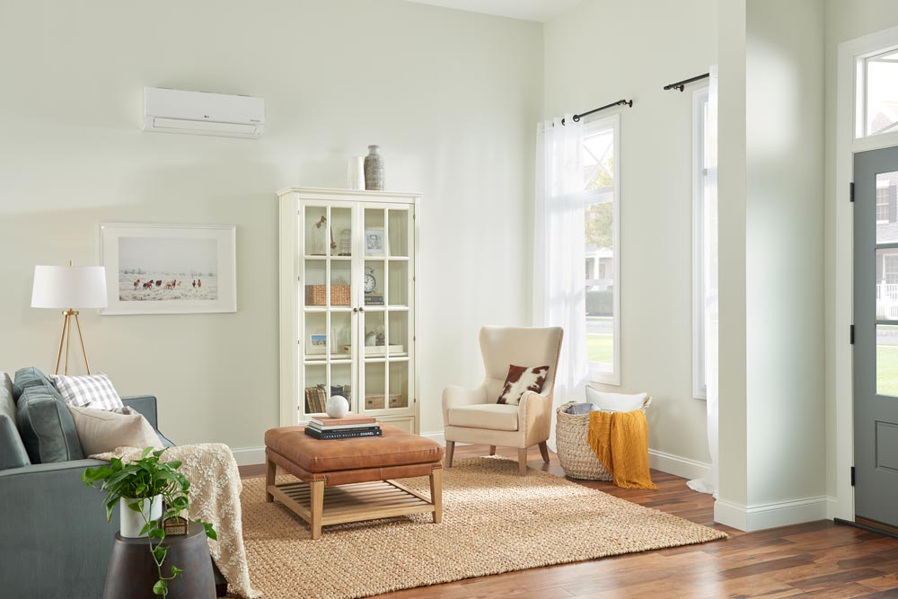 wall-mounted mini-splits provide a comfortable atmosphere in your living room