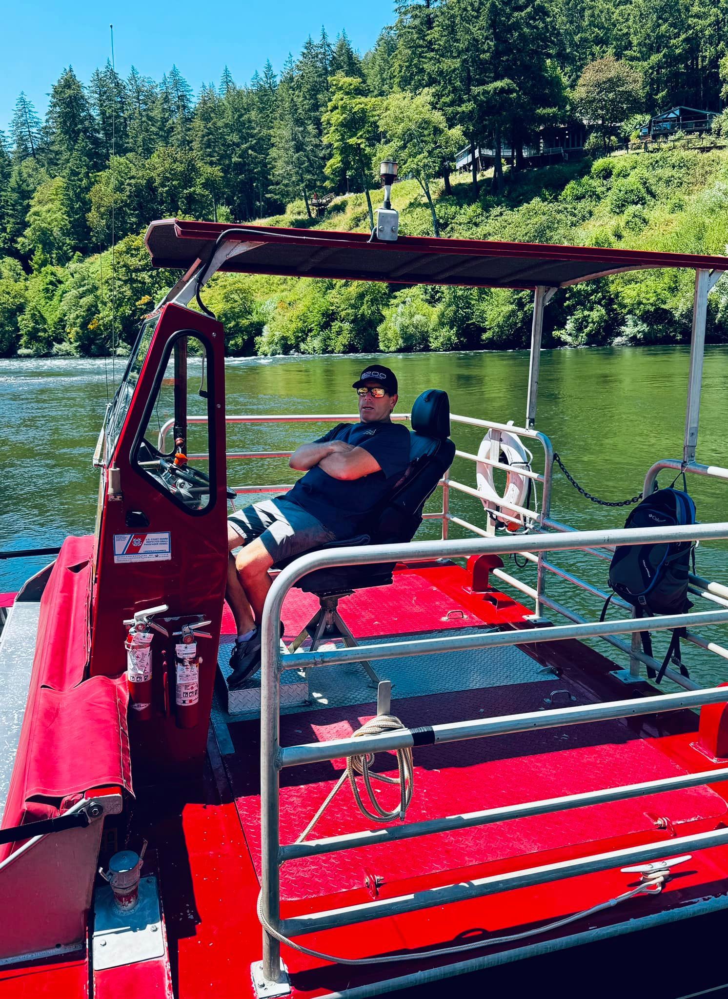 a person sitting in a jet boat