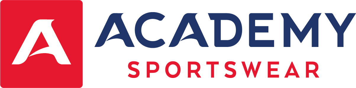 Academy Sports + Outdoors logo in red, white, and blue on a white background