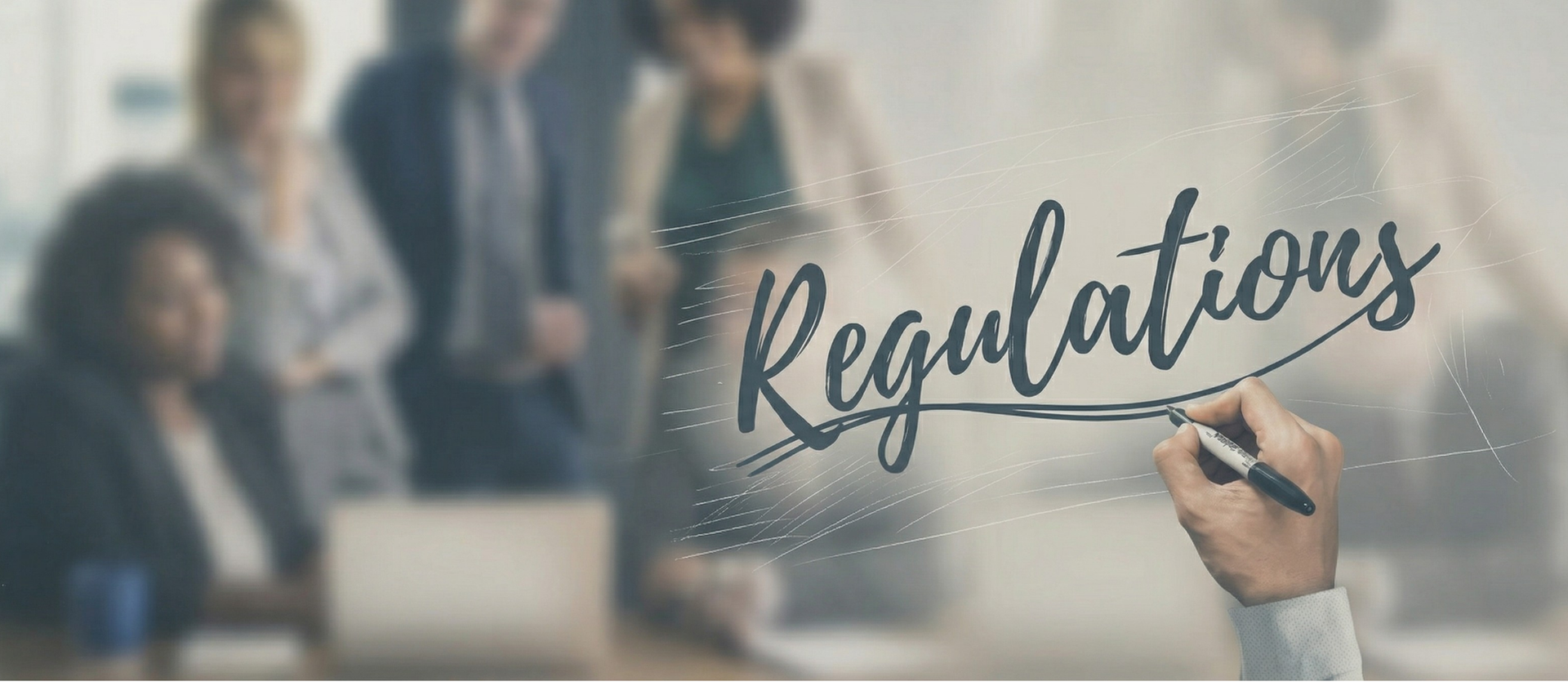 文章主圖以 Regulations 字樣呈現法規授權意象，說明上市櫃公司與金融機構可依規範委由第三方提供檢舉信箱、專線或外部通報機制，作為企業導入匿名通報、吹哨者保護、法遵治理與內控升級的重要參考畫面