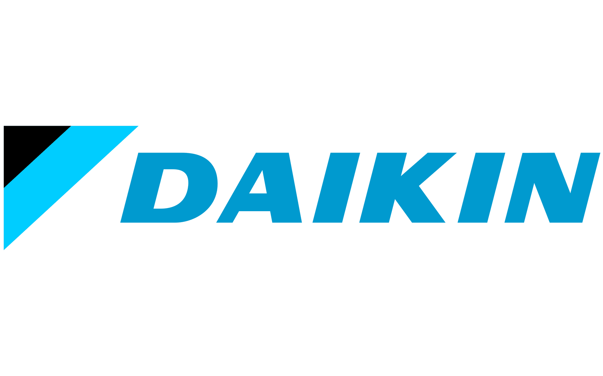 El logotipo de Daikin es azul y negro sobre un fondo blanco.