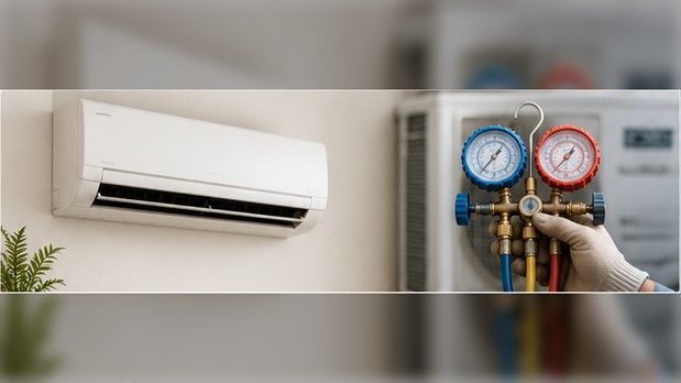 Minisplit residencial y manómetros de servicio