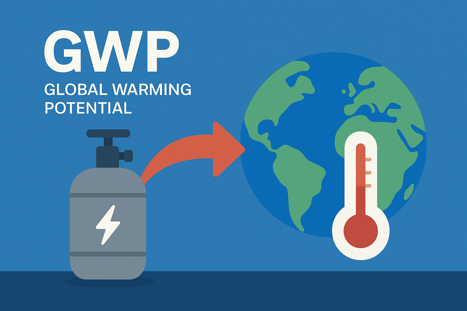 Ilustración de mapa mundial con países marcados que han implementado regulaciones sobre GWP.