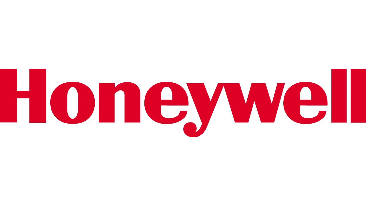 El logotipo de Honeywell es rojo y blanco sobre un fondo blanco.