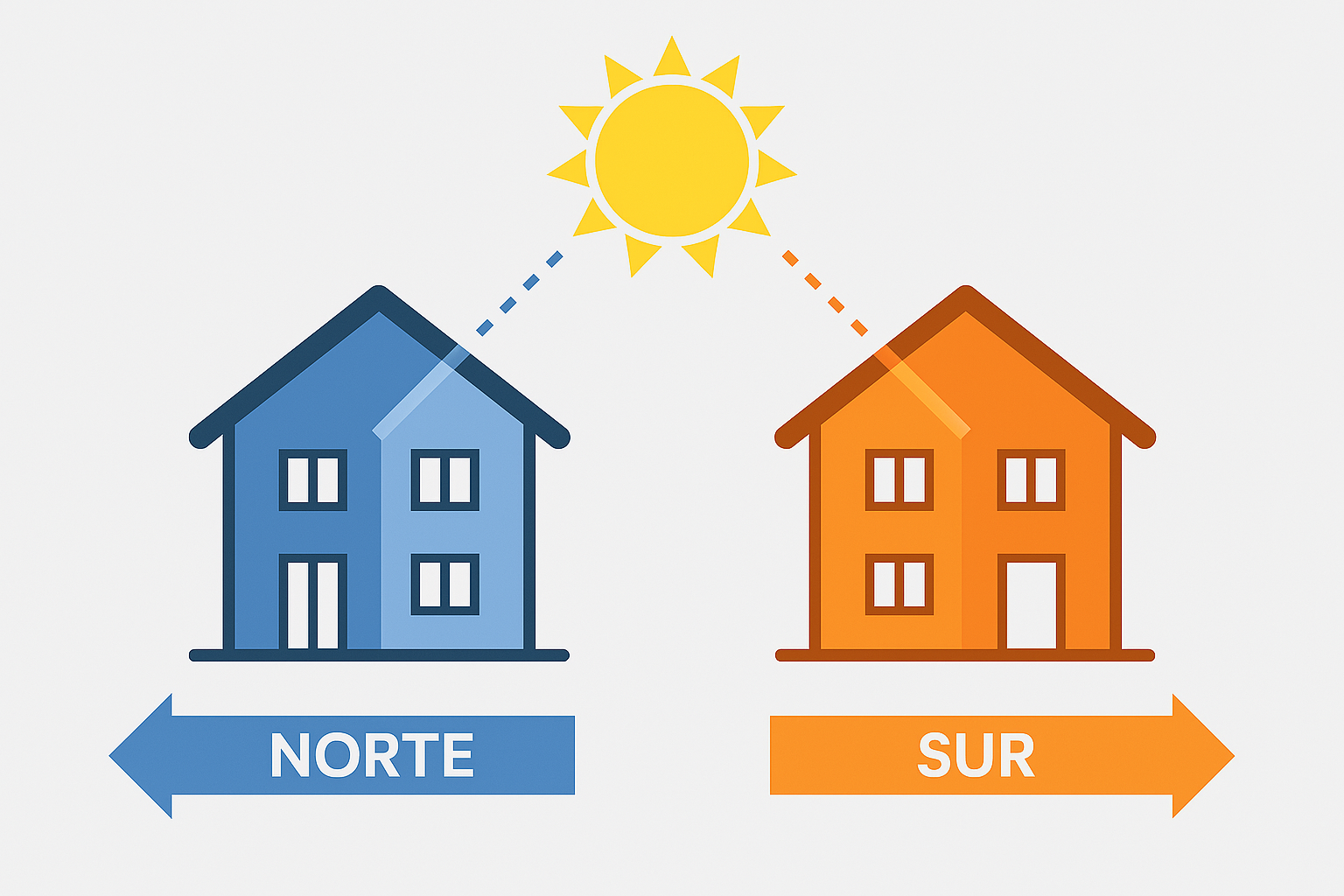 Orientación de Casa Norte Sur