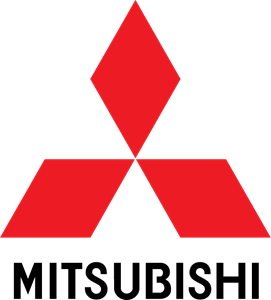 Un logotipo de Mitsubishi rojo sobre un fondo blanco.