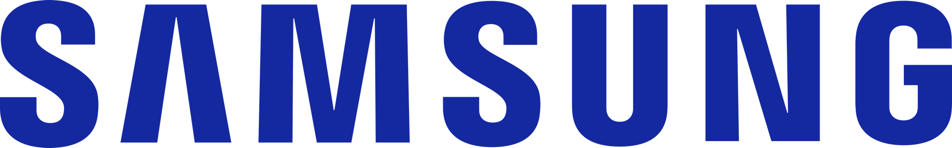Un logotipo de Samsung azul sobre un fondo blanco.