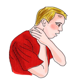 Una persona teniendo un shock respiratorio.