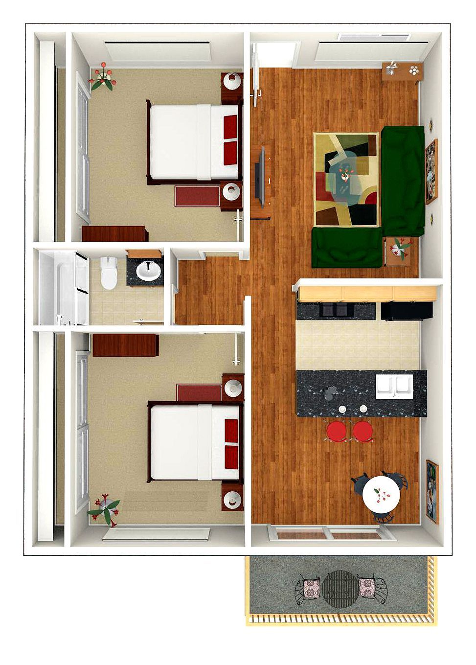 2 Bed | 1 Bath