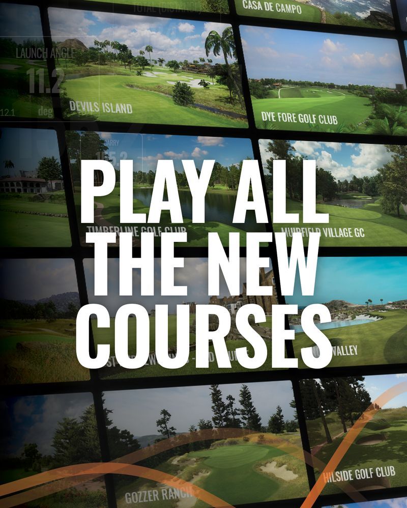 A poster that says play all the new courses