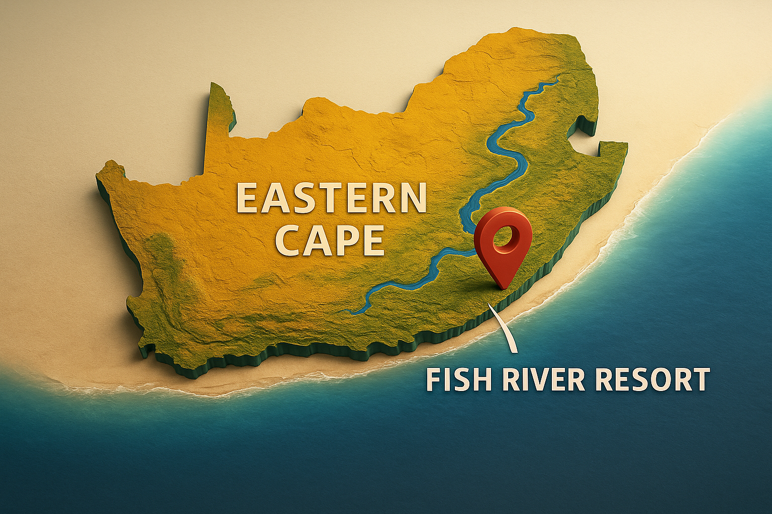 3D map of Eastern Cape and Fish River area