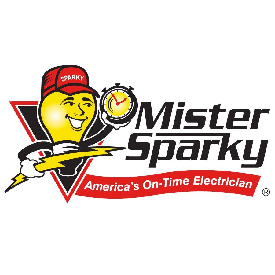 A logo for mister sparky , america 's on-time electrician.