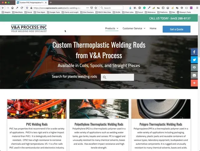 V&A Process website after Aespire Redesign