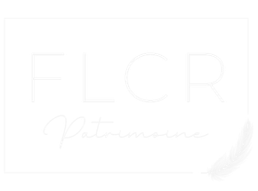 Logo FLCR avec l'inscription « Patrimoine » et une plume.