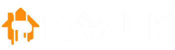 Logotipo naranja con forma de casa y efecto de pintura chorreante sobre un fondo blanco