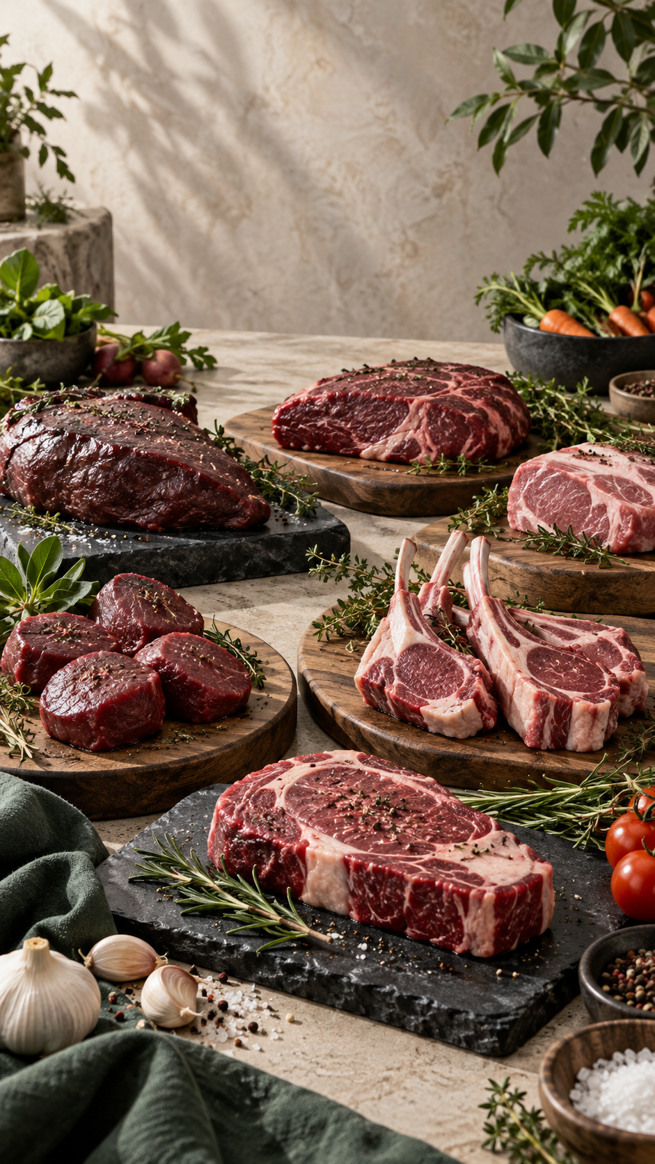 Carnes de pastoreo y preparación profesional