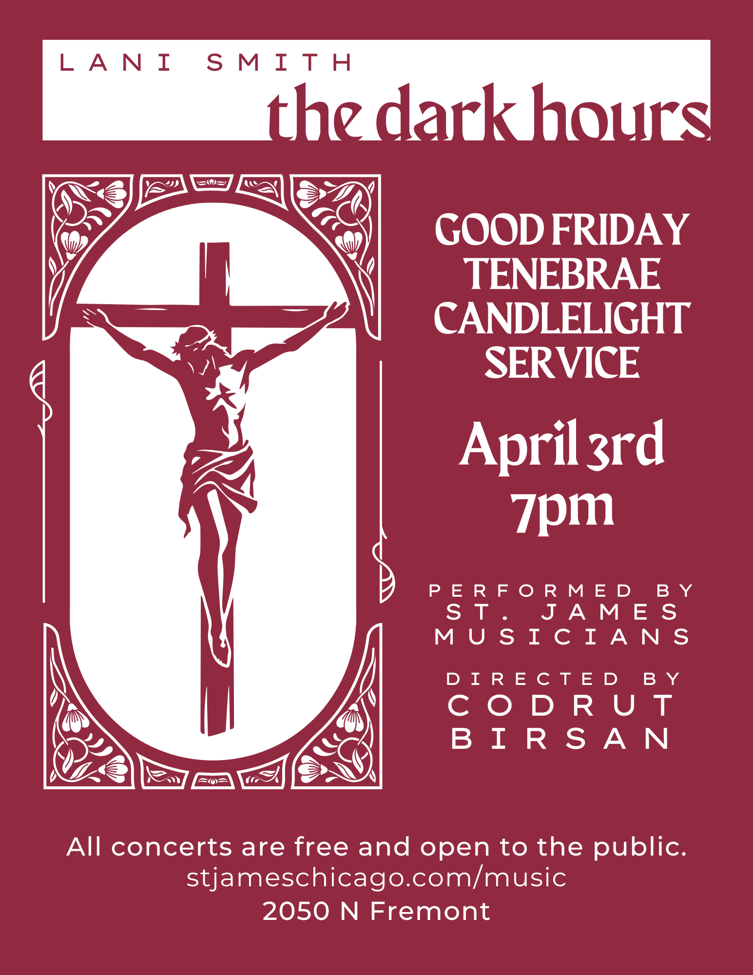 Dark Hours Tenebrae Service Graphic.