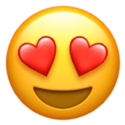 Heart-eyes emoji with red hearts for eyes and a smiling yellow face
