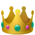 Gold crown with colorful jewels on a white background