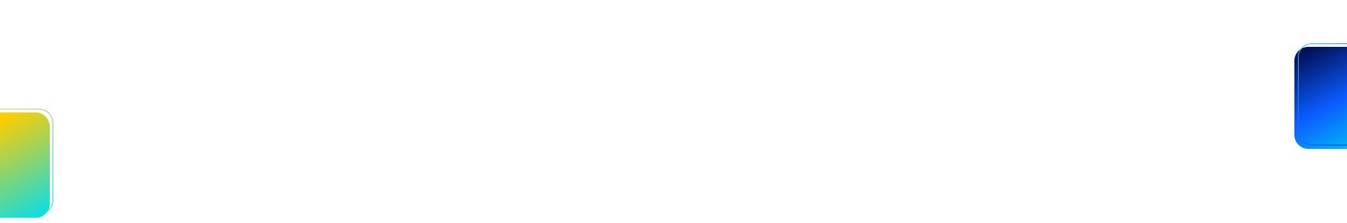 Thin horizontal white bar with small multicolor gradient square at the left and blue square at the right.