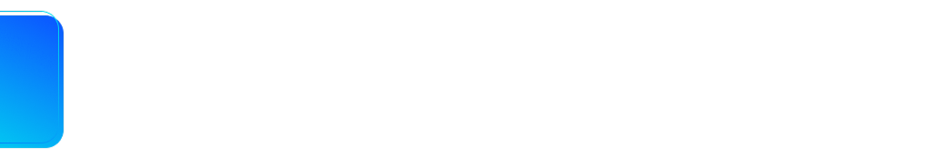 White header with a small blue rounded rectangle on the left and a tiny yellow mark near the top center.