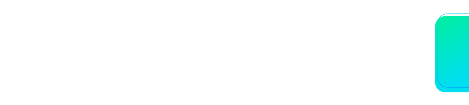 White background with a partially visible turquoise rounded square in the top-right corner.
