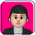 Cartoon avatar with blonde hair and cap on a pink-blue gradient background