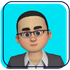 Cartoon avatar of a man with glasses, beard, and blue shirt on a turquoise background