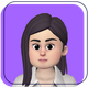 Cartoon avatar with dark hair and beard on a purple background