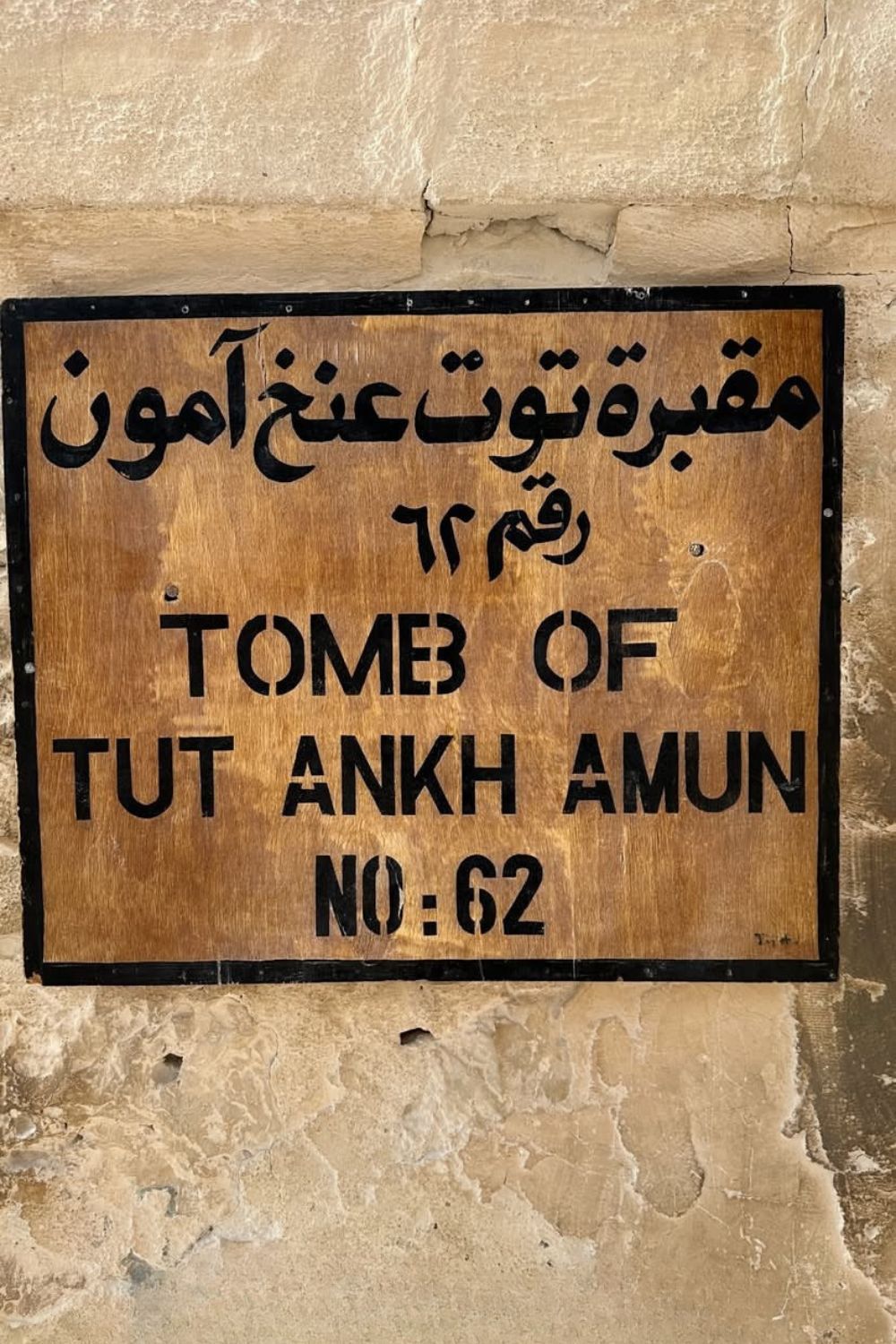 tutankhamun sign of the tomb in valley of the kings