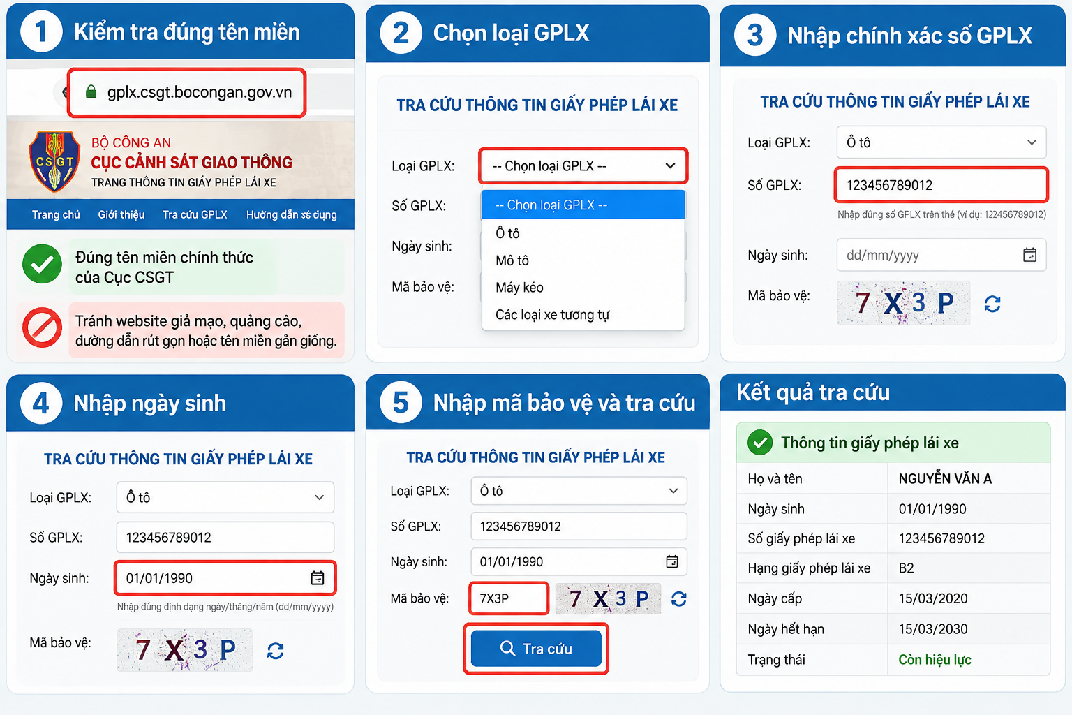 Tra cứu GPLX trên Trang thông tin của Cục CSGT