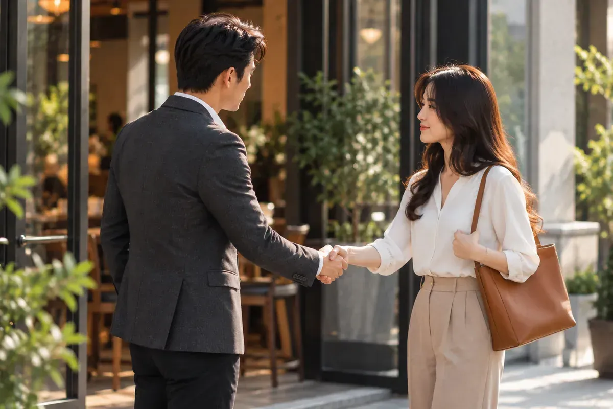 Hai người cũ chào hỏi bình thường khi tình cờ gặp lại
