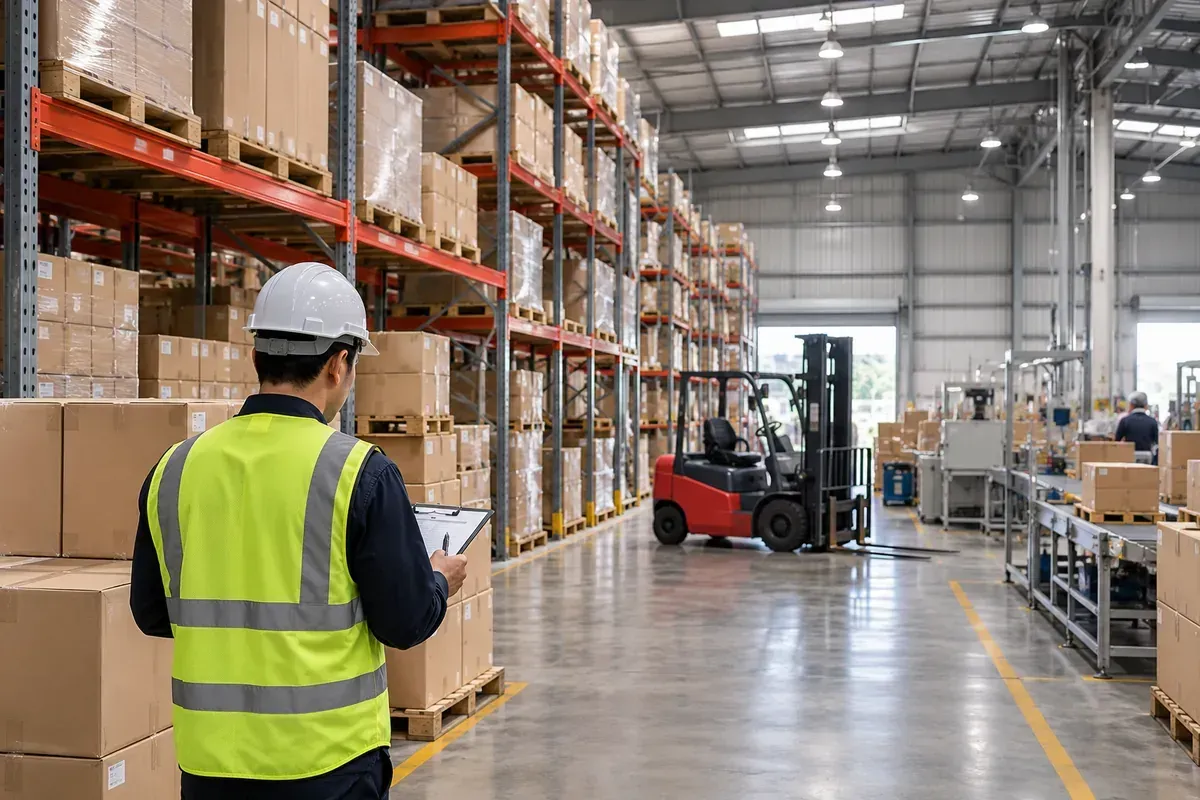 Không gian kho sản xuất và hàng hóa được dùng để minh họa việc đánh giá năng lực nhà cung cấp. Không gian kho sản xuất và hàng hóa được dùng để minh họa việc đánh giá năng lực nhà cung cấp.