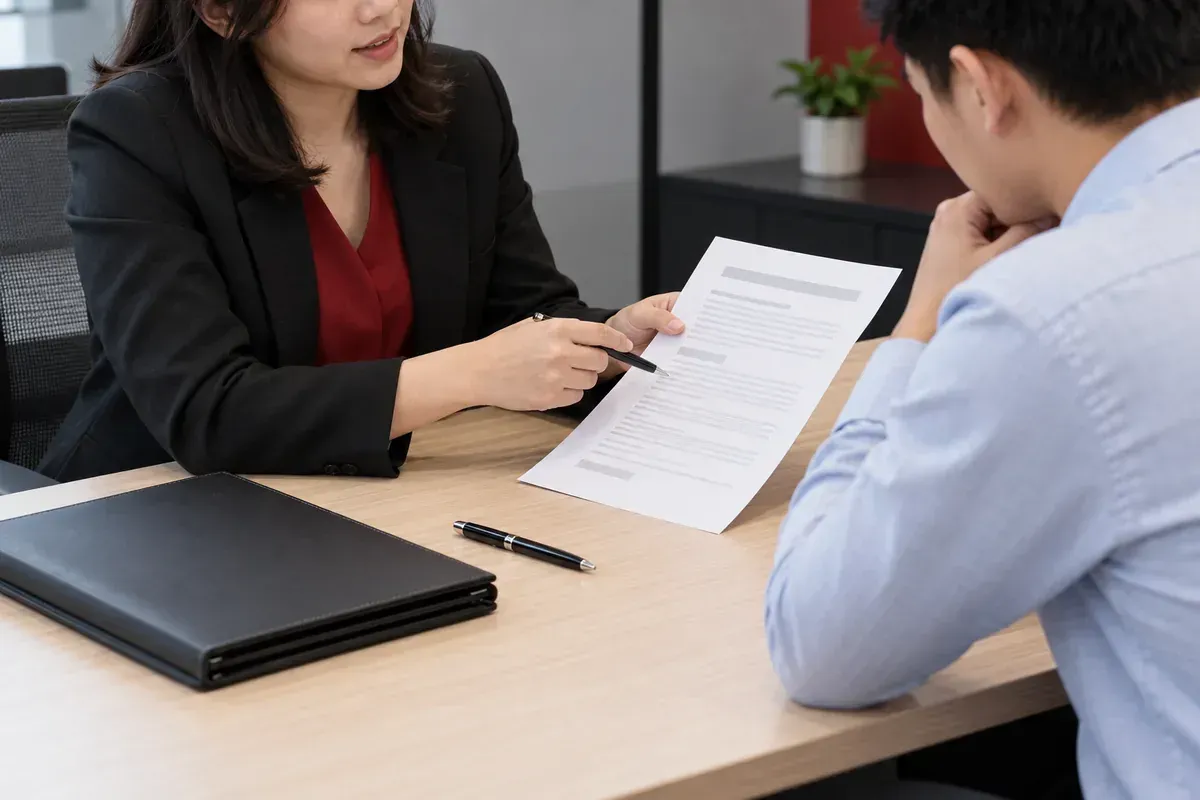 Chuyên viên tuyển dụng trao đổi về sự đồng ý xác minh thông tin học vấn của ứng viên Chuyên viên tuyển dụng trao đổi về sự đồng ý xác minh thông tin học vấn của ứng viên