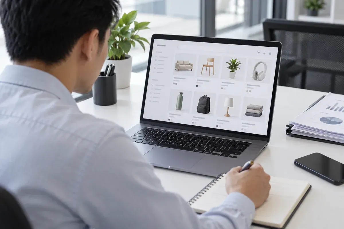 Chuyên viên ghi nhận thông tin công khai của gian hàng trực tuyến có sản phẩm nghi vấn