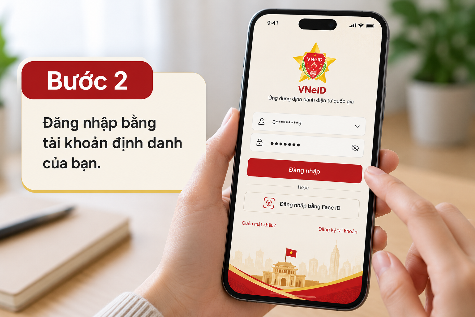 Đăng nhập tài khoản định danh điện tử VNeID