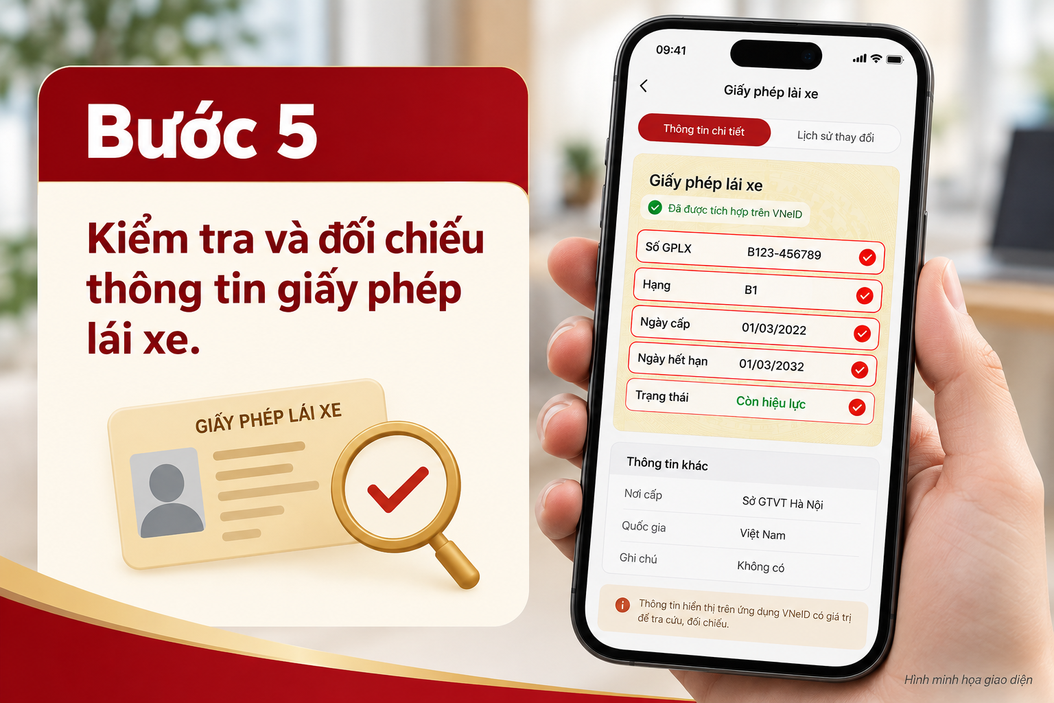 Kiểm tra thông tin giấy phép lái xe trên VNeID